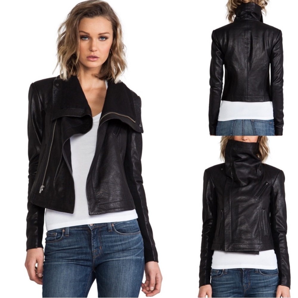 VEDA biker funnel neck jacket